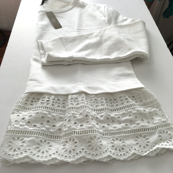 J. Crew Eyelet Hem Long Sleeve Sweatshirt M L - Picture 7 of 8